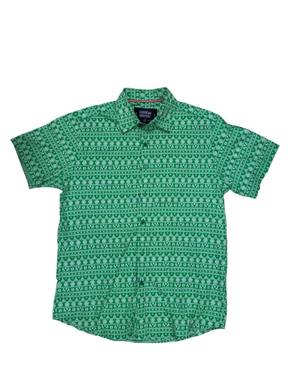 Monument Medium Men Christmas Holiday Shirt Trees Snowflake Party